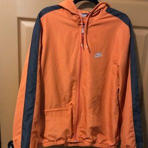 Nike Orange Lightweight Windbreaker Jacket Large